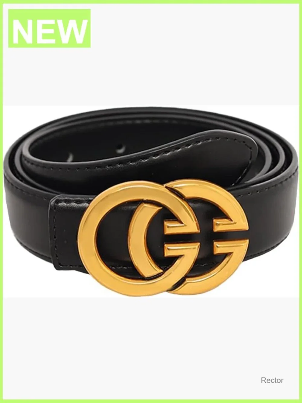 Classic Metal Buckle Faux Leather Belt for Jeans & Dresses